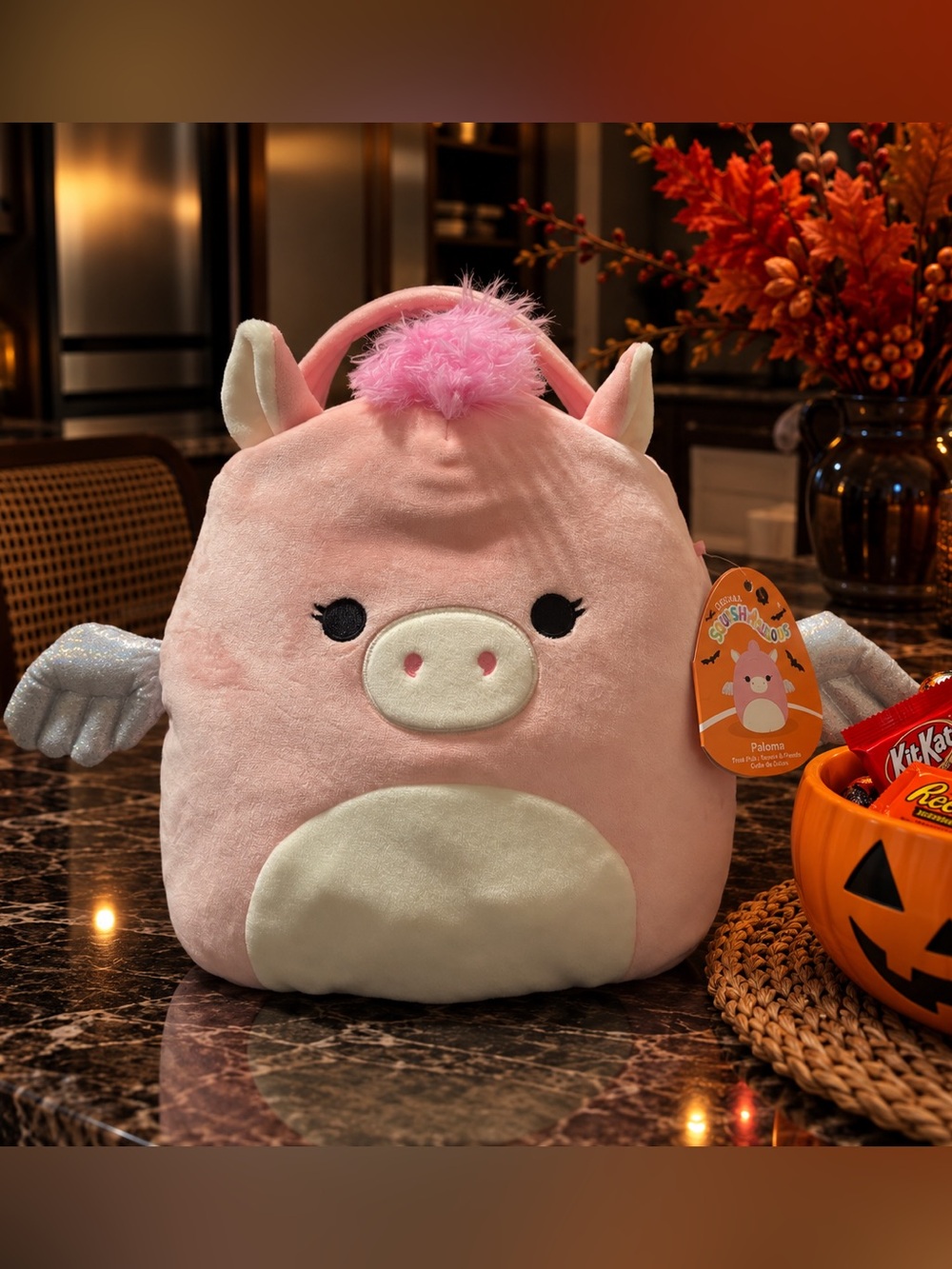 Squishmallows Paloma the Pegasus Treat Pail Pink Plush